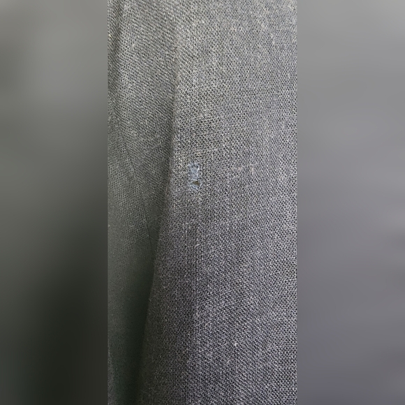 Vintage 90’s Navy Blue Lagenlook Linen Blend Pinafore T Shirt Midi Dress M - Picture 3 of 10